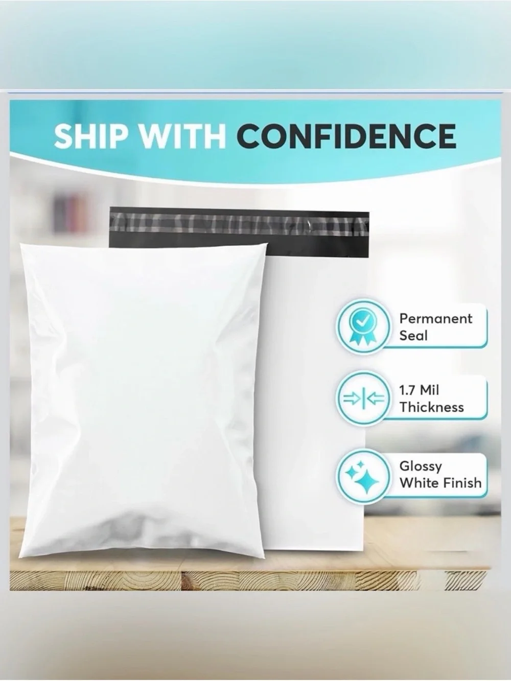 25 X-Large 14.5”x19” Poly Mailers ~ White